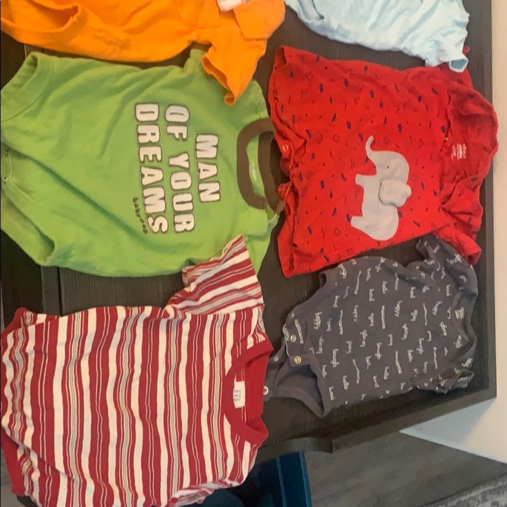 12 month Boys onsie lot of 10.   LOOK!
